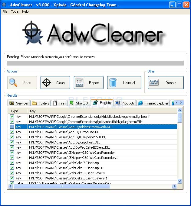 AdwCleaner-scan - Menghapus Searchqu
